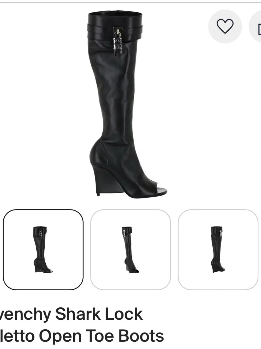 Givenchy Black Open-Toe Wedge Over-the-Knee Boots